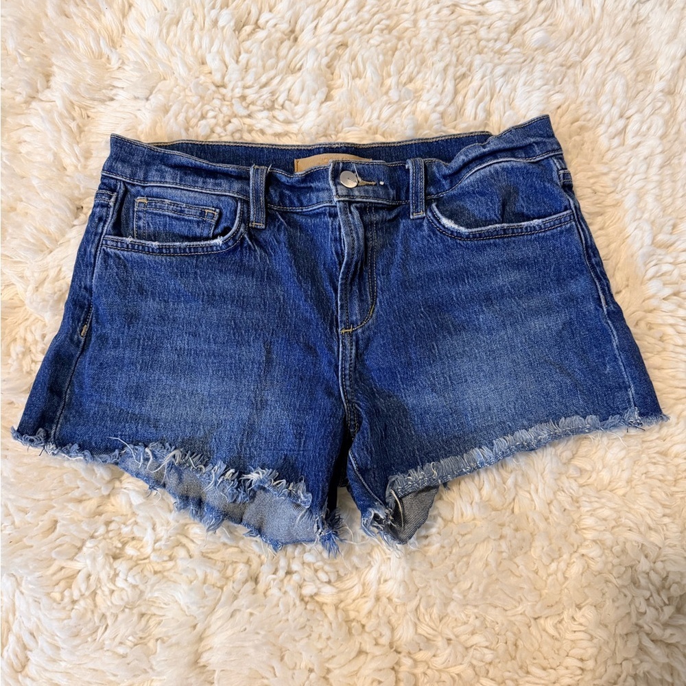 Joe's Jeans Raw Hem Dark Blue Denim Shorts
